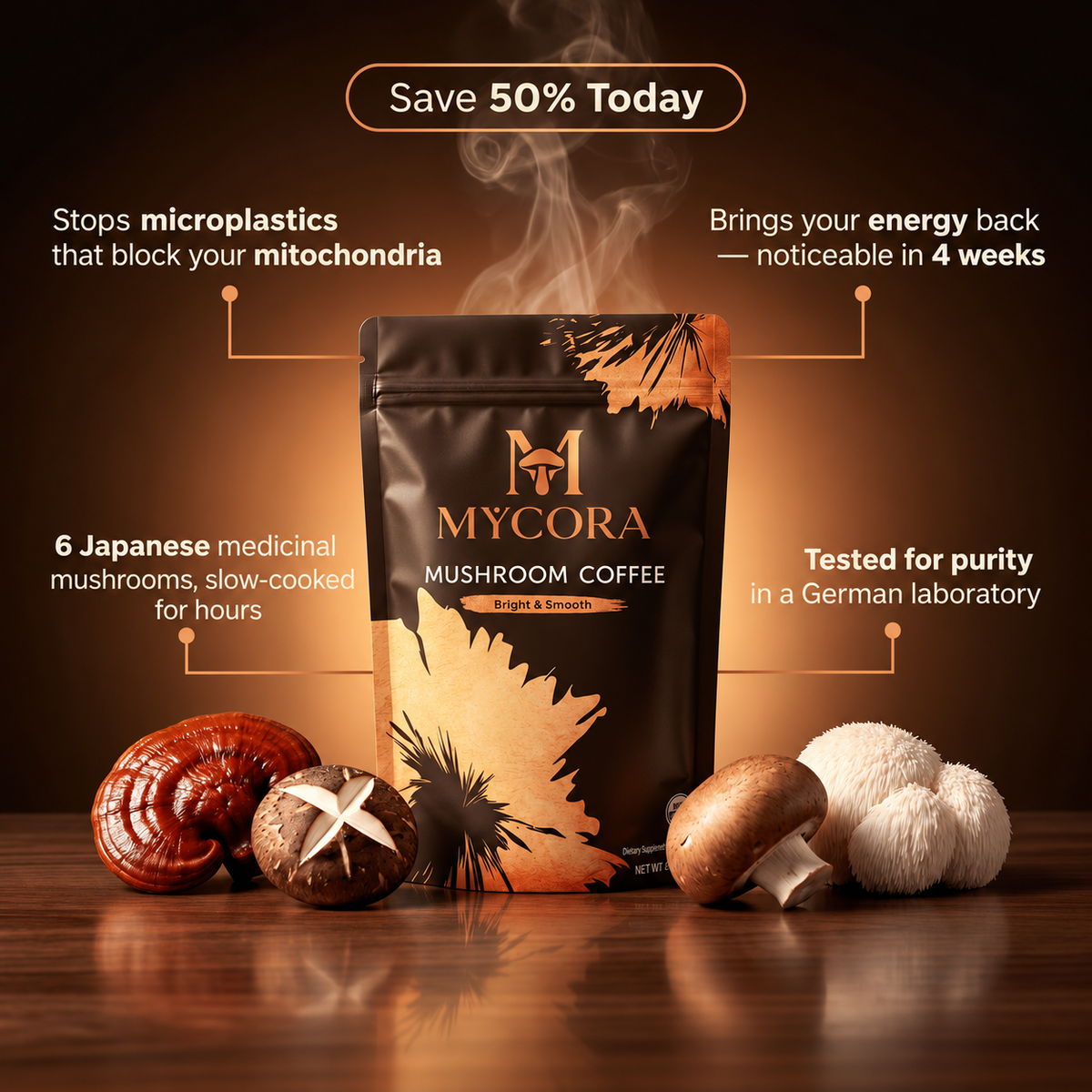MYCORA™ Mushroom Coffee | for healthy Mitochondria