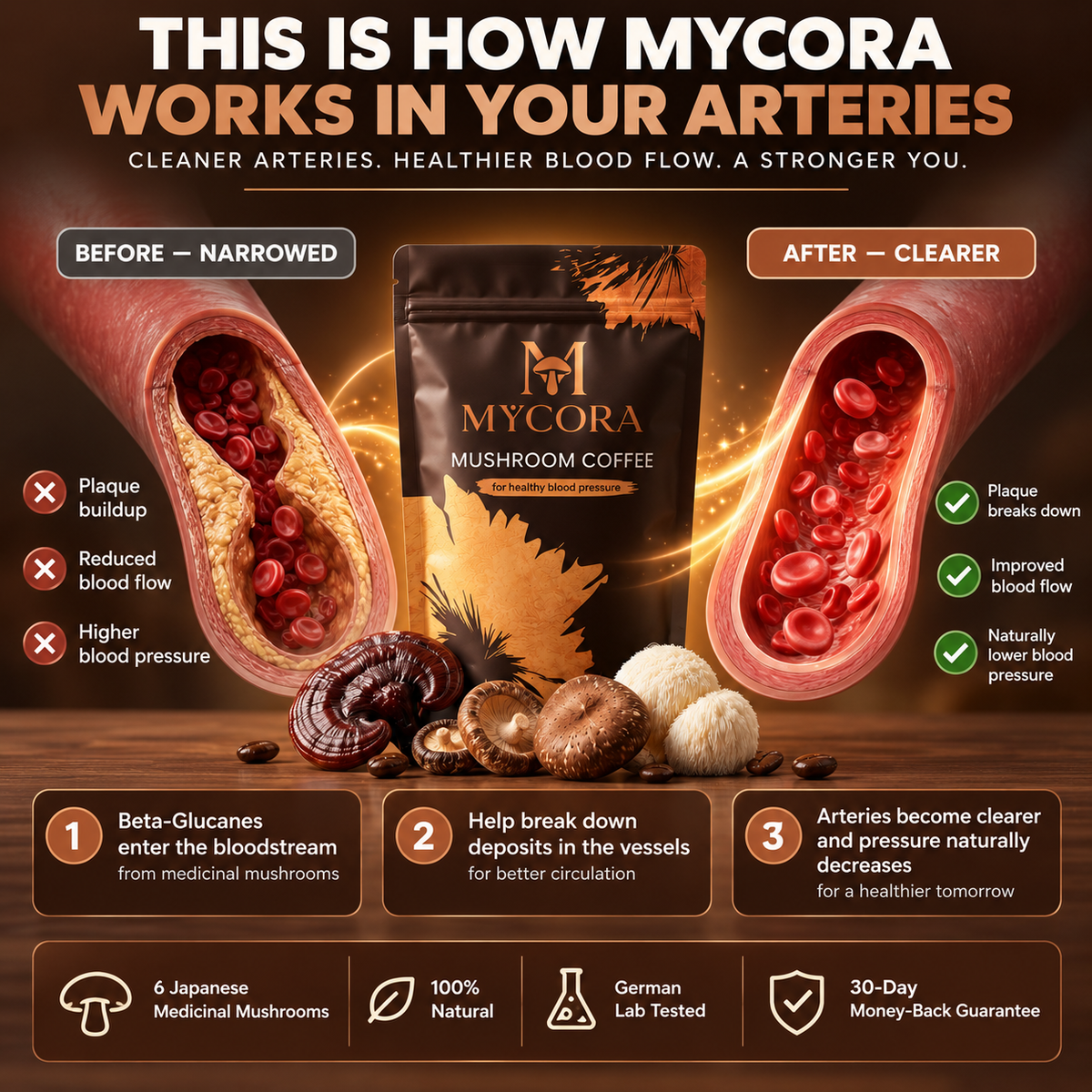 MYCORA™ Mushroom Coffee | for good blood pressure levels